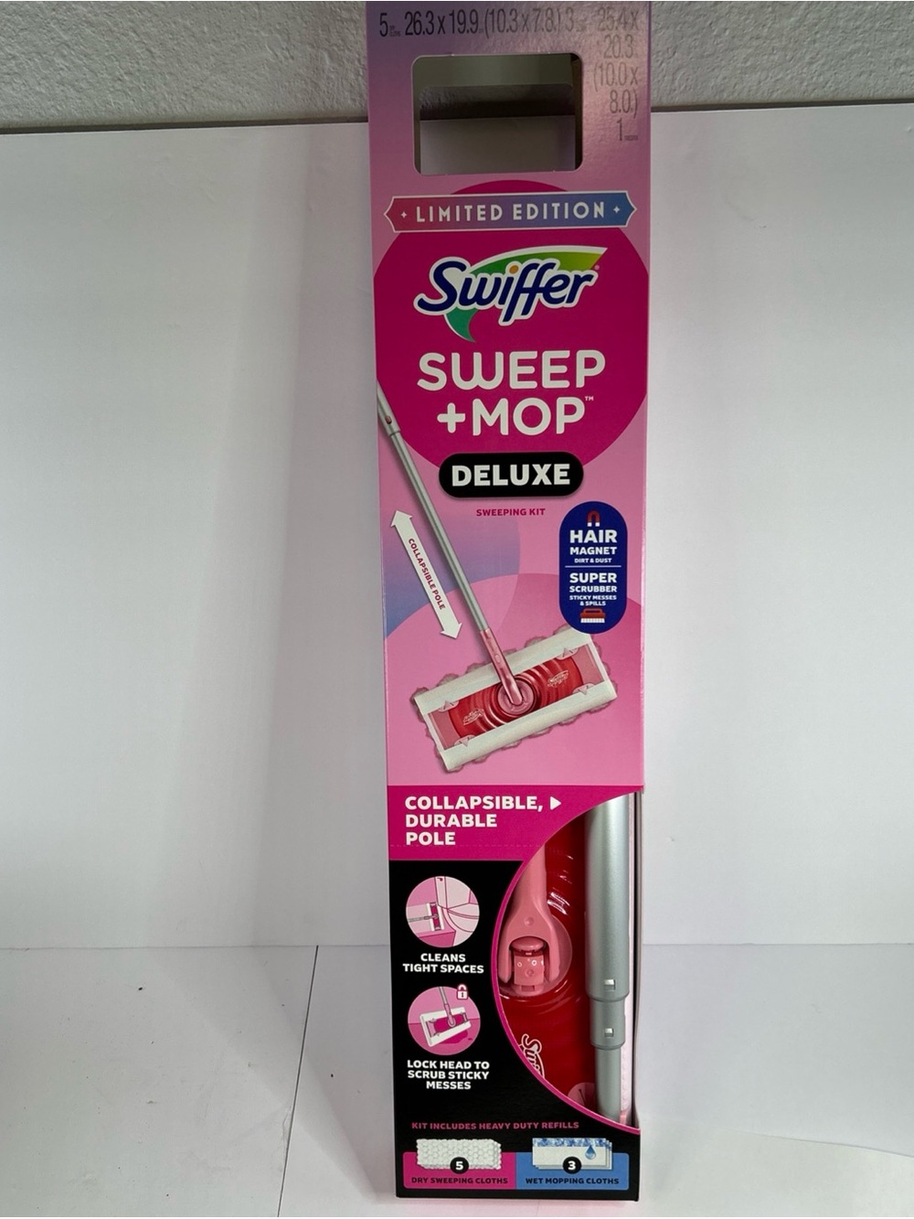Swiffer deluxe pink mop limited edition sweep& mop